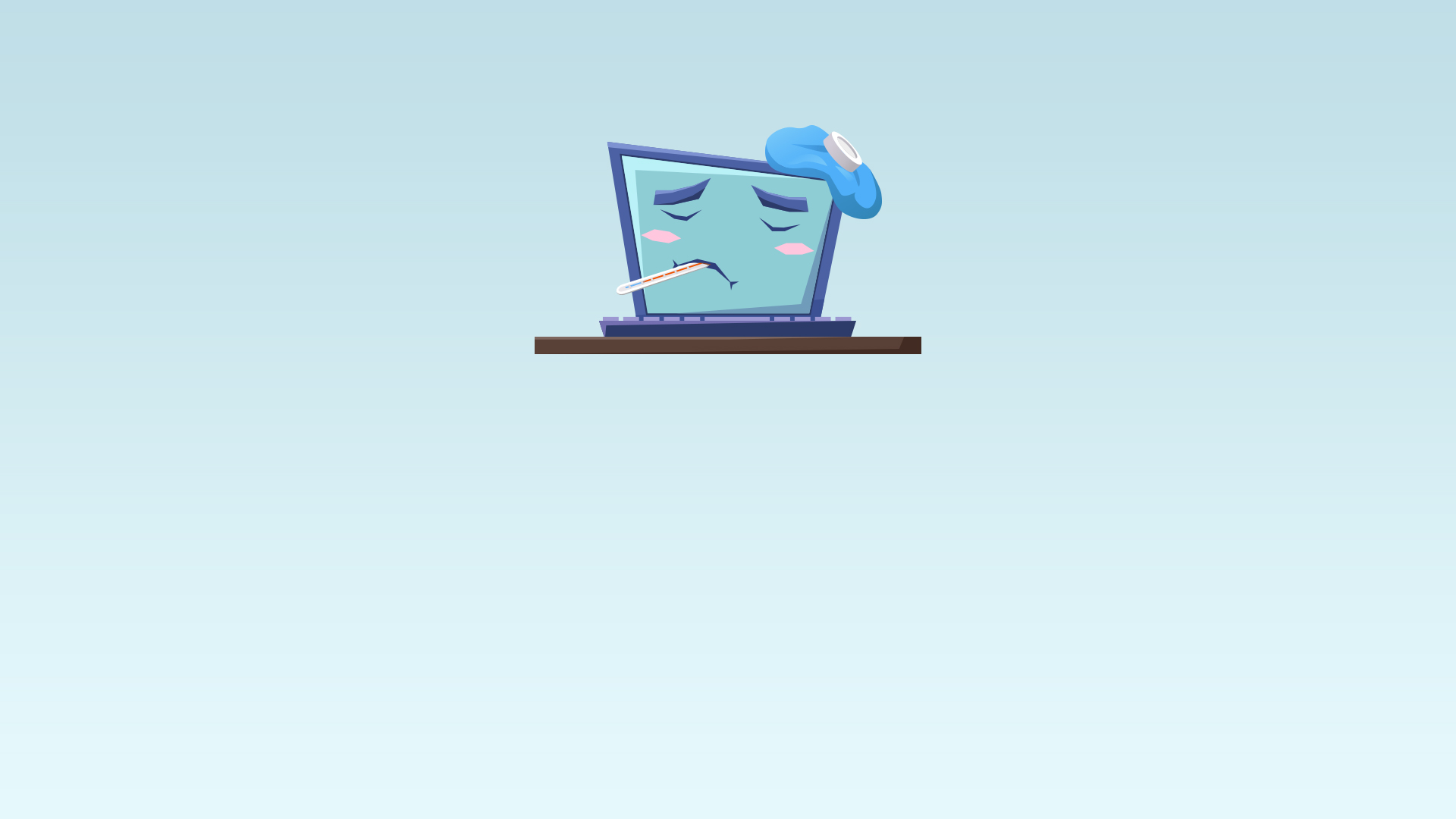 Image of a computer feeling sick showing that the site is not up